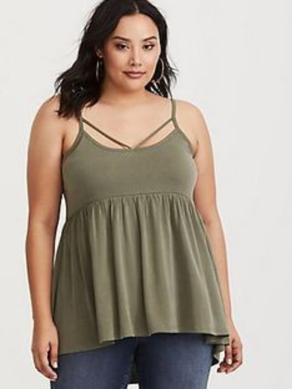 torrid Olive Green Strappy Babydoll Cami